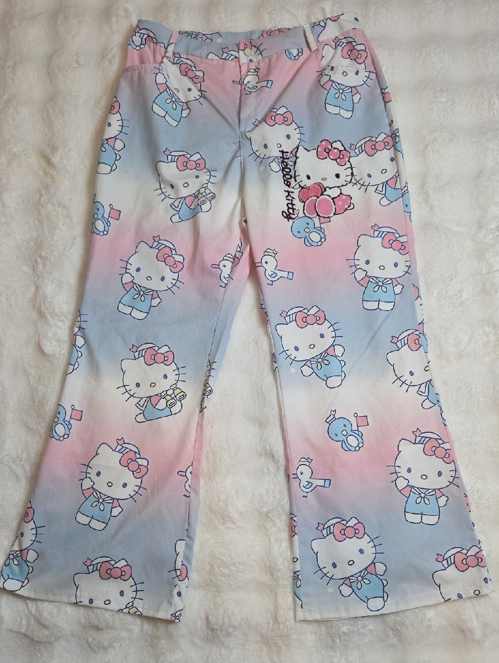Hello Kitty Pink & Blue Gradient Pajama Bottoms
